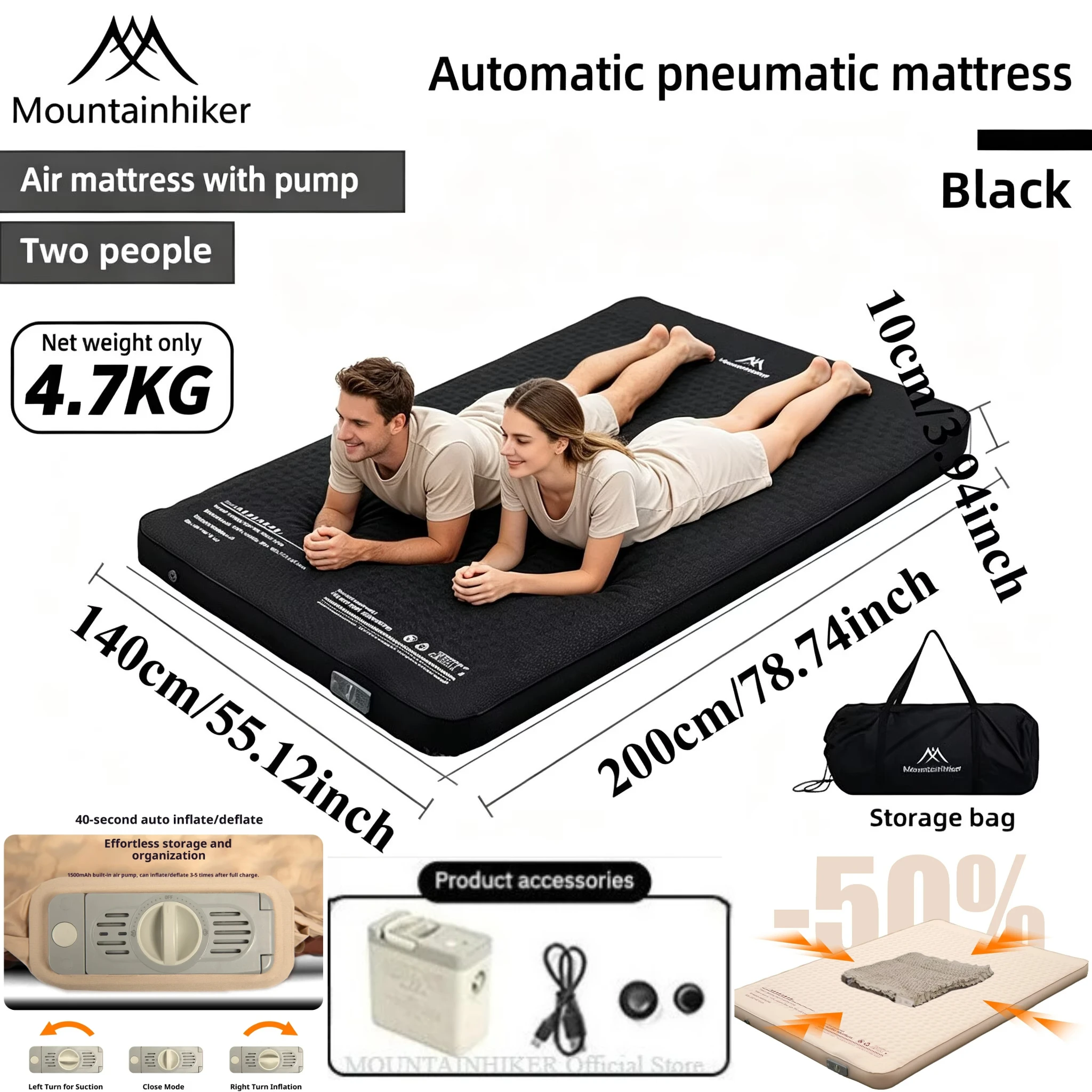 Outdoor Daybed Sofa - MOUNTAINHIKER Opblaasbaar matras Cheese Camp Bed