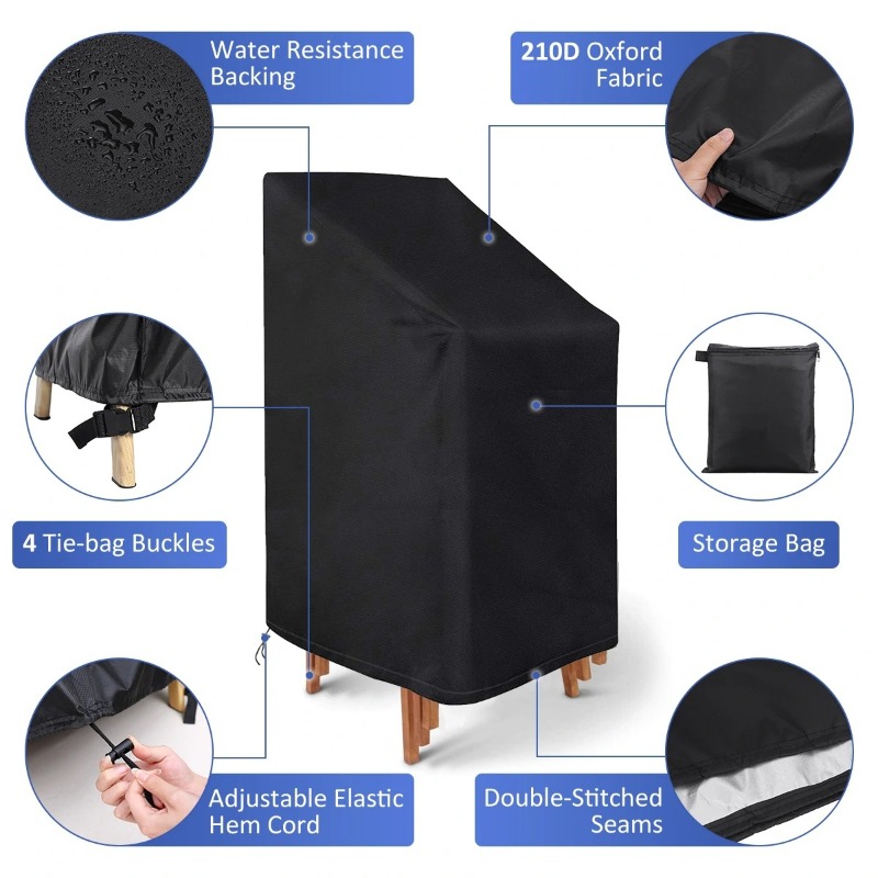 Outdoor Furniture Cover - 1/2/PCS Gestapelde Stoel Stofhoes Waterdichte Stofdichte