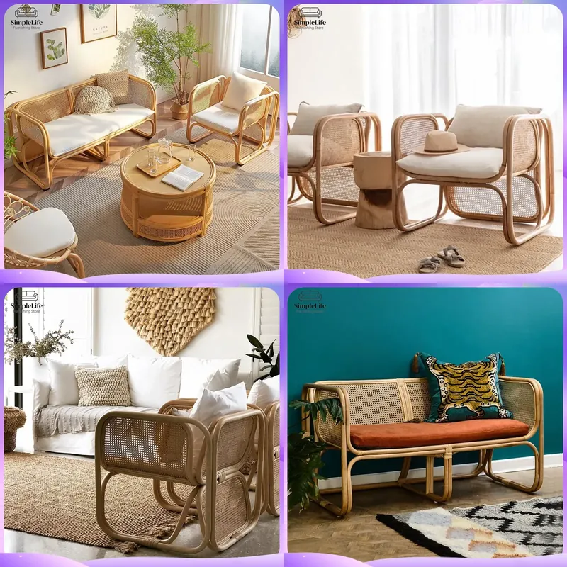 Outdoor Furniture Japanese Style - Japanse stijl rotan buitenbankstel balkon tuin