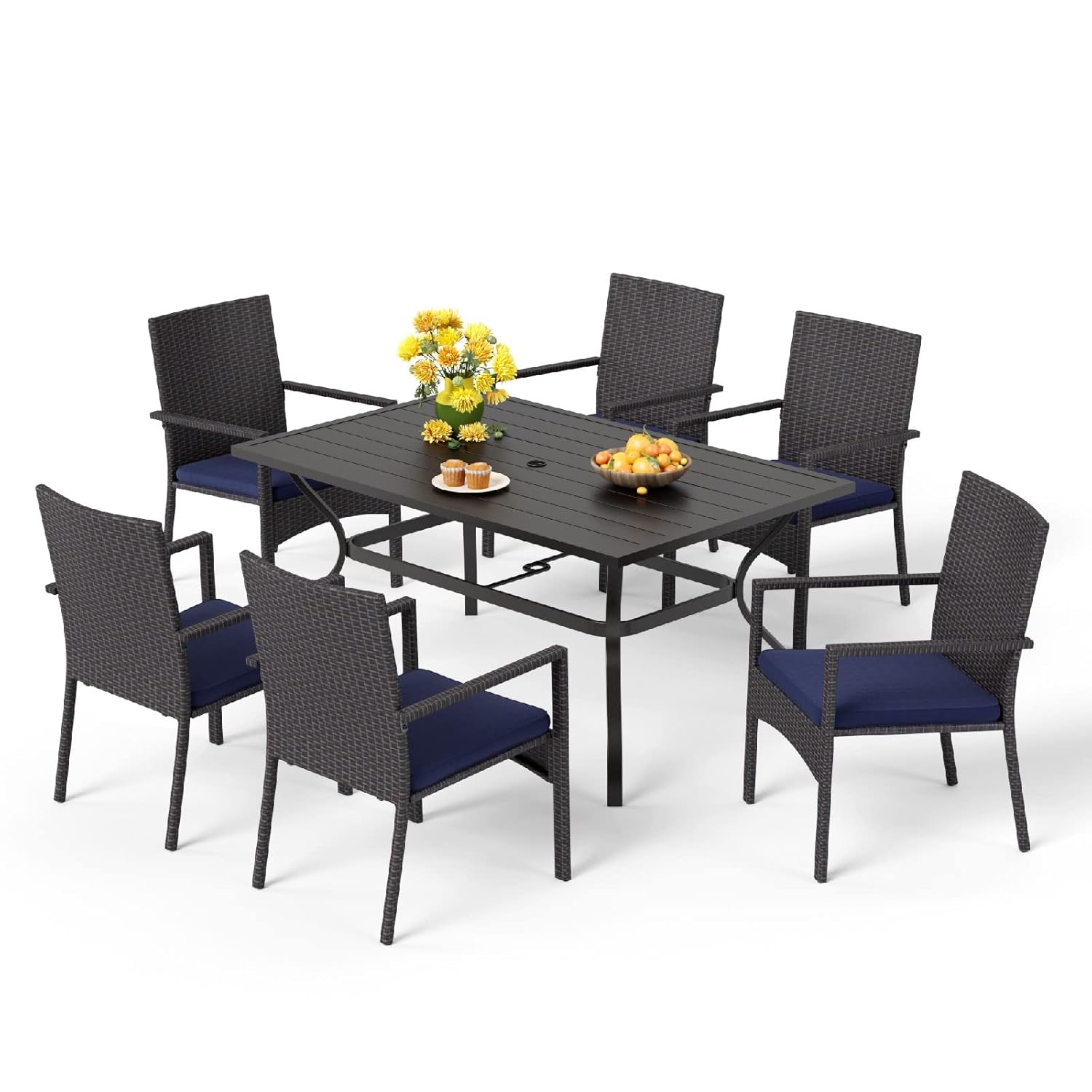Outdoor Furniture Dining Set - 7-delige eetset voor buiten, 60 inch