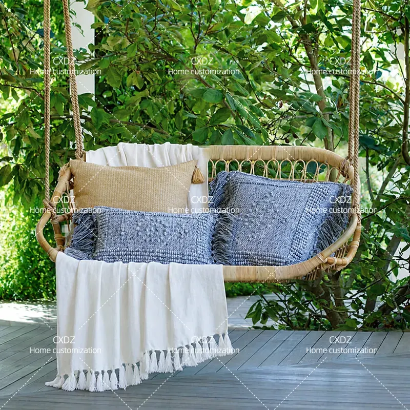 Outdoor Furniture Japanese Style - Buiten hangstoel van rotan, dubbele Bali-schommelstoel