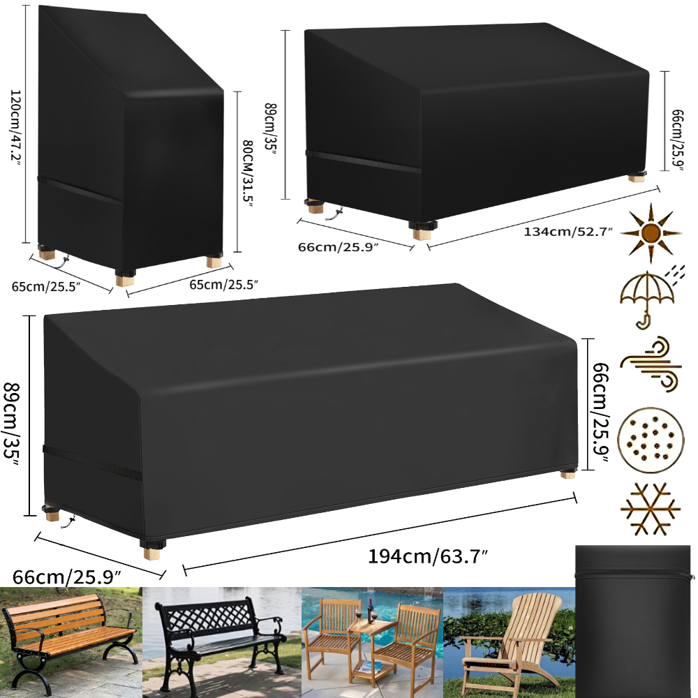 Outdoor Furniture Bench - Waterdichte tuinstoelstofhoezen voor tuinmeubelen, beschermen buitenbanken