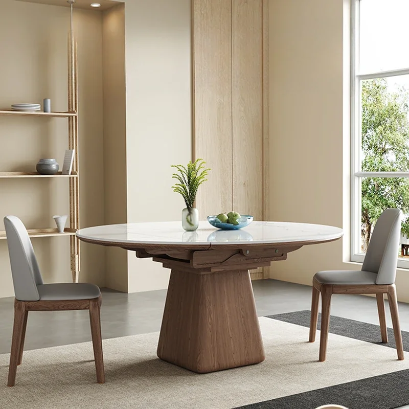 Outdoor Furniture Kids - Leisteen uitschuifbare tafel Eettafel rond Industrieel