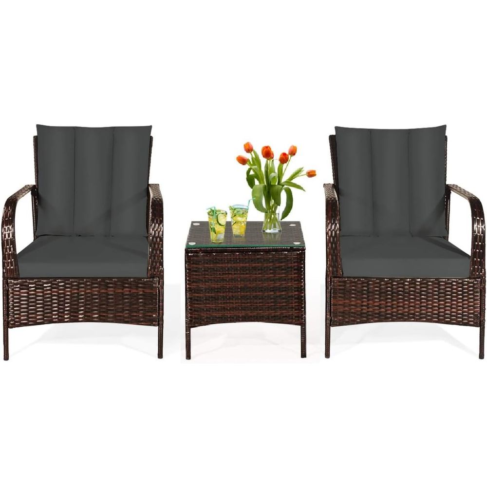3-delige wicker loungeset, bui - Outdoor Furniture Bench recensie en prijs