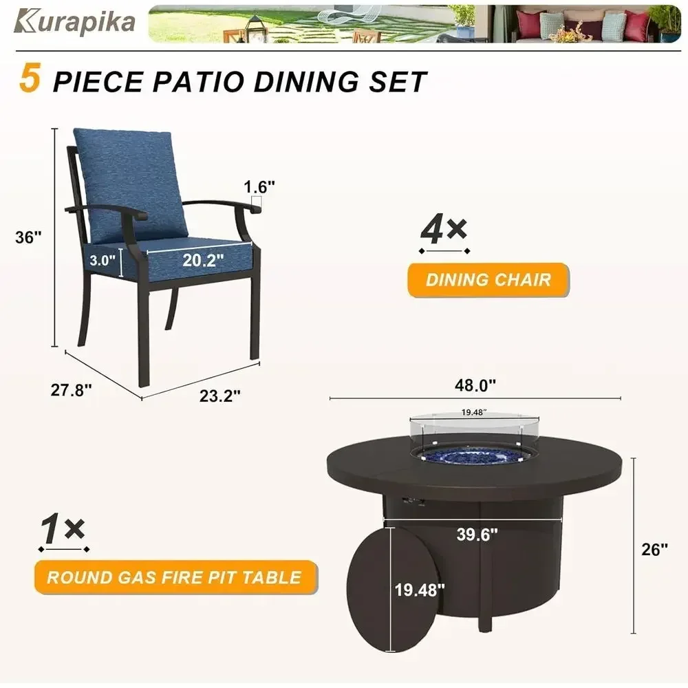 5-delige tuinmeubelset met ron - Outdoor Furniture With Fire Pit Table recensie en prijs