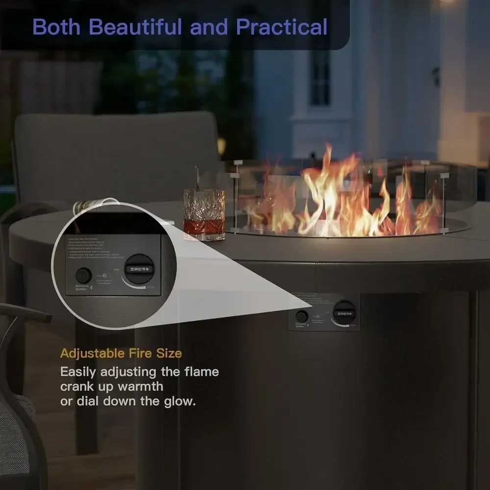5-delige tuinmeubelset met ron - Outdoor Furniture With Fire Pit Table recensie en prijs