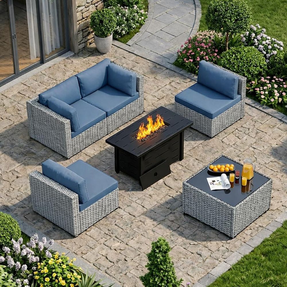 5-delige tuinmeubelset met vuu - Outdoor Furniture With Fire Pit Table recensie en prijs