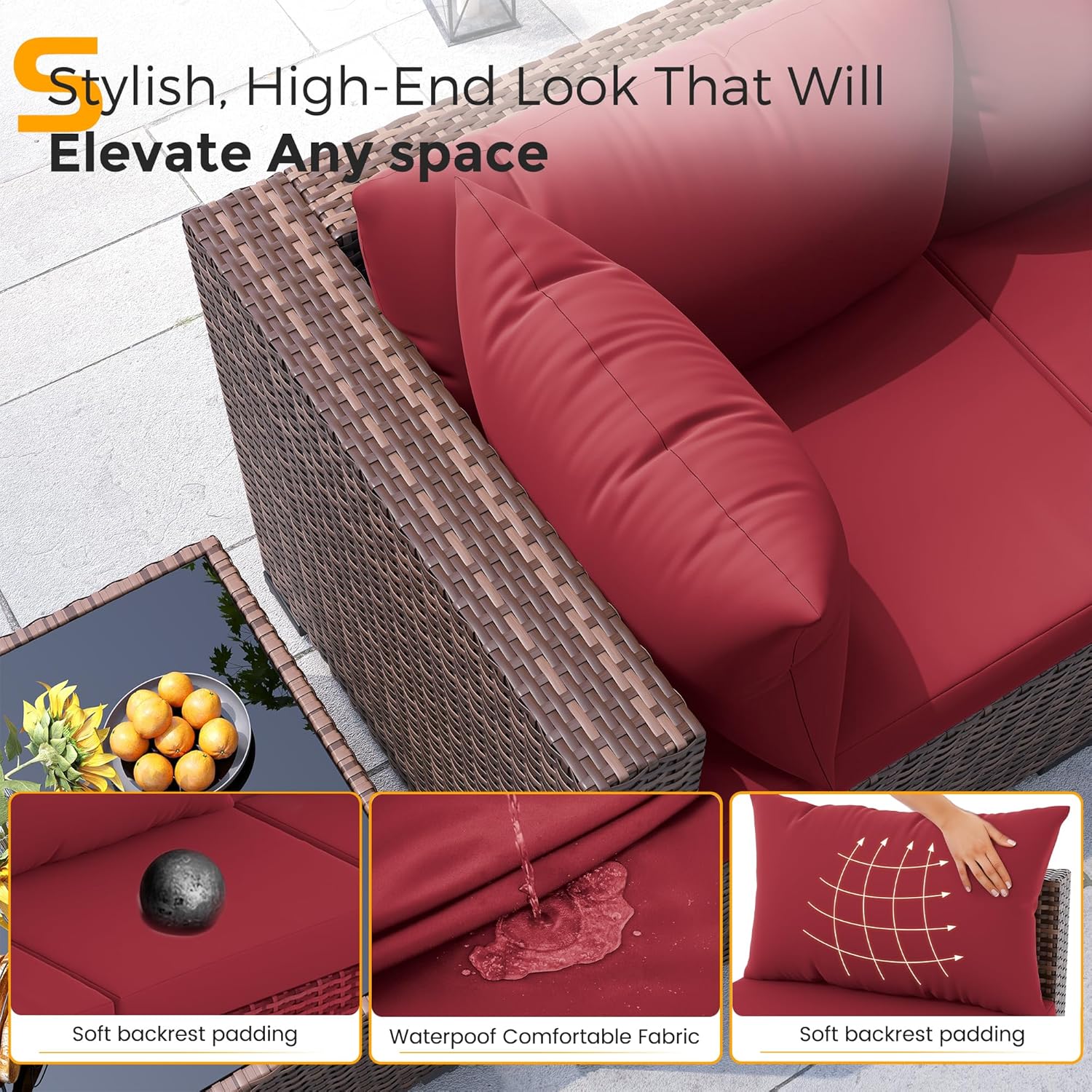 8-delige all-weather wicker lo - Outdoor Furniture With Fire Pit Table recensie en prijs
