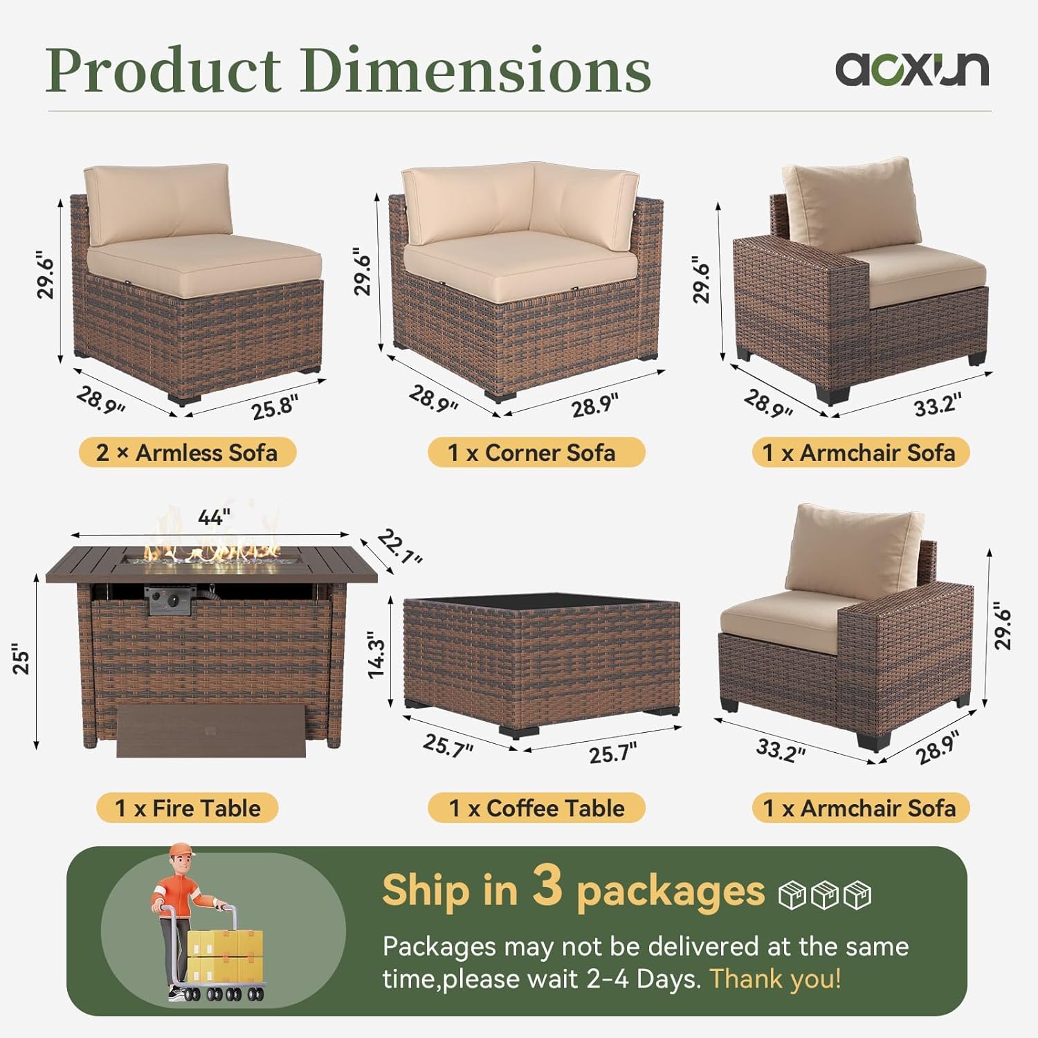 7-delige tuinmeubelset met bre - Outdoor Furniture With Fire Pit Table recensie en prijs