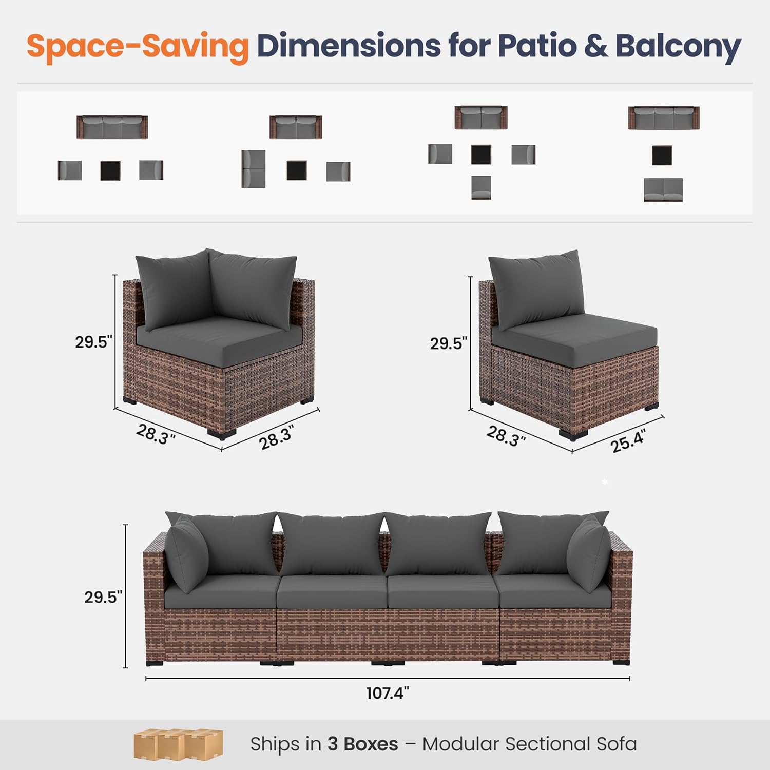 5-delige sectionele loungeset  - Outdoor Furniture With Fire Pit Table recensie en prijs