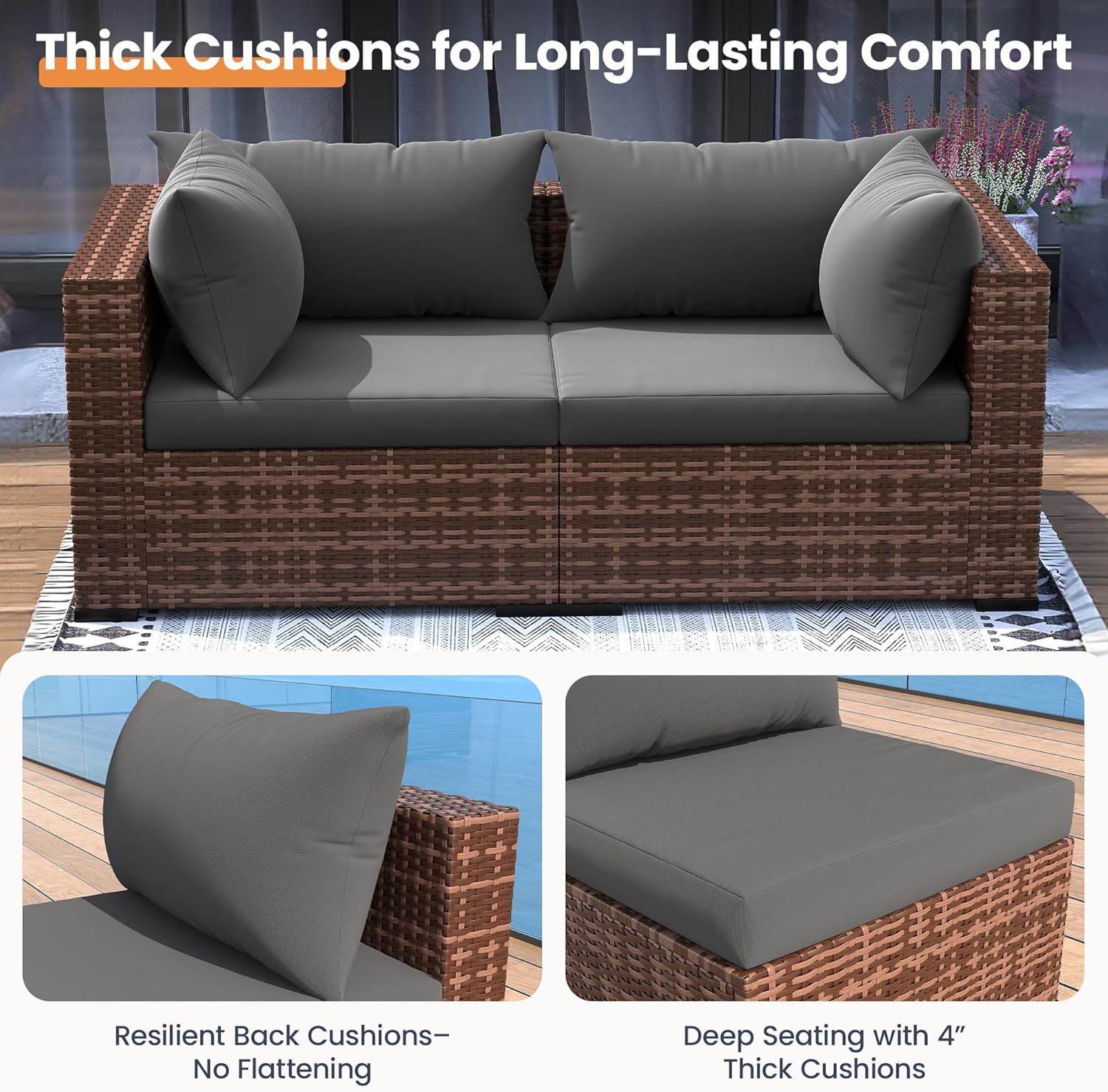 5-delige sectionele loungeset  - Outdoor Furniture With Fire Pit Table recensie en prijs