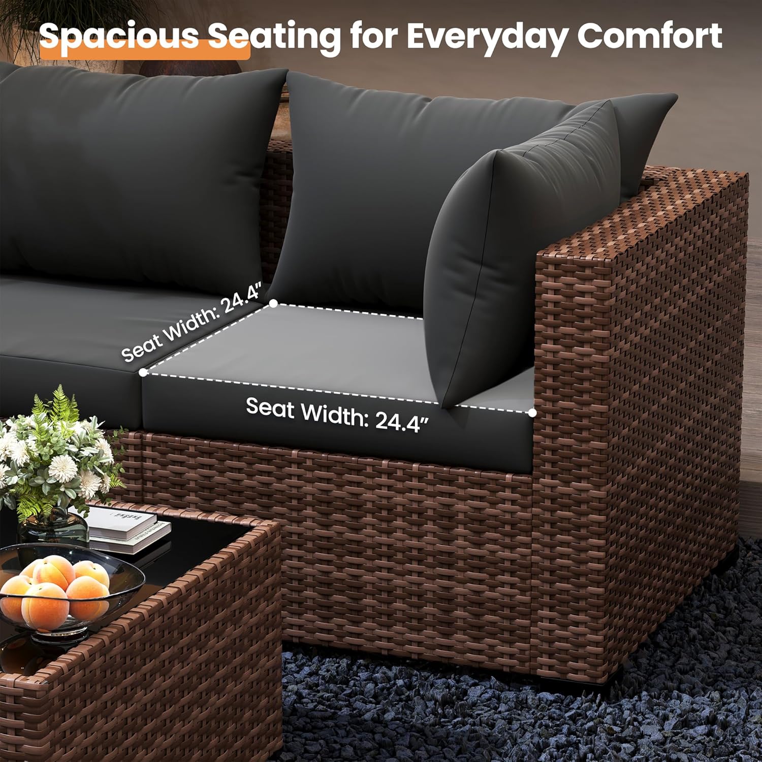 5-delige sectionele loungeset  - Outdoor Furniture With Fire Pit Table recensie en prijs