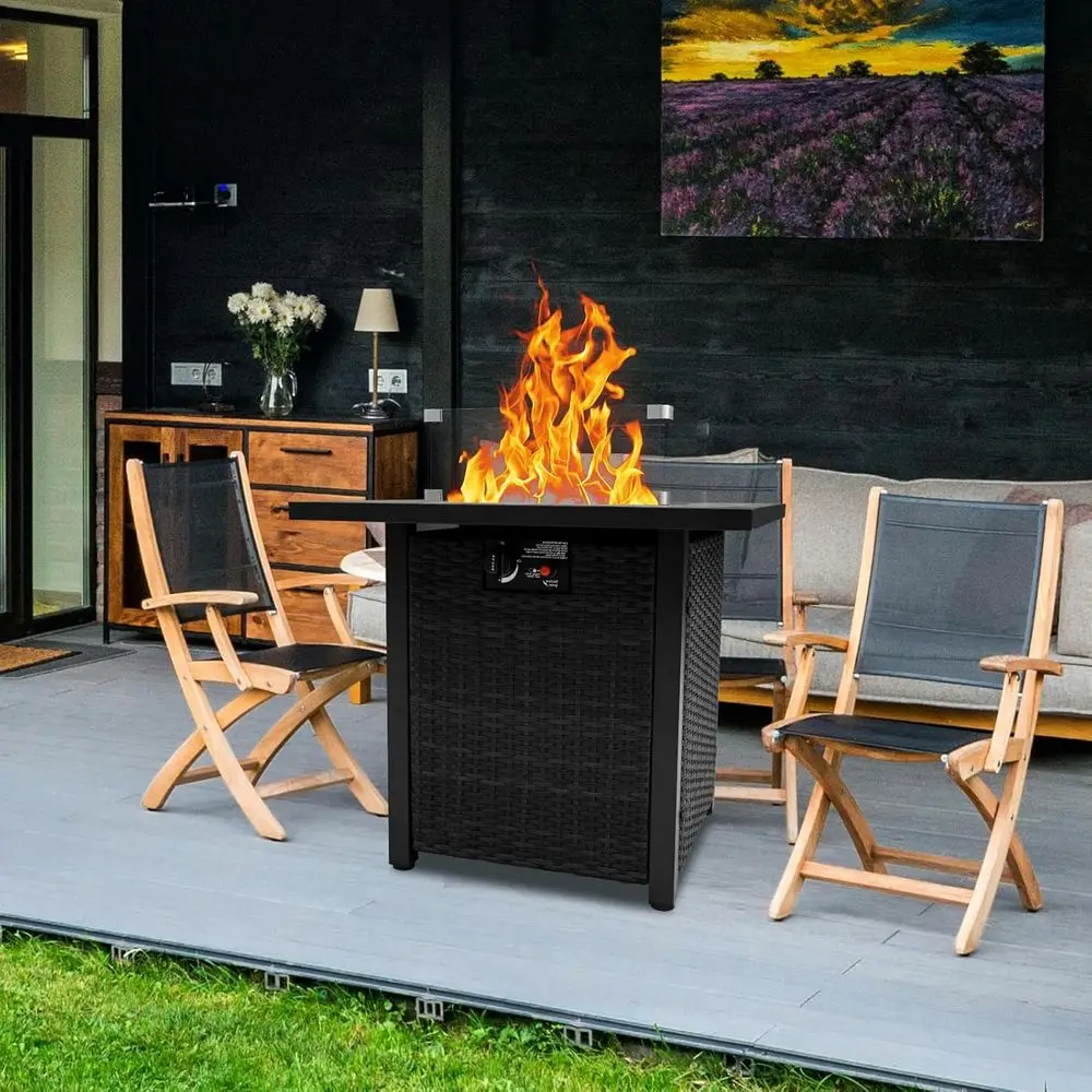 Wicker tuinmeubelenset, rotan  - Outdoor Furniture With Fire Pit Table recensie en prijs