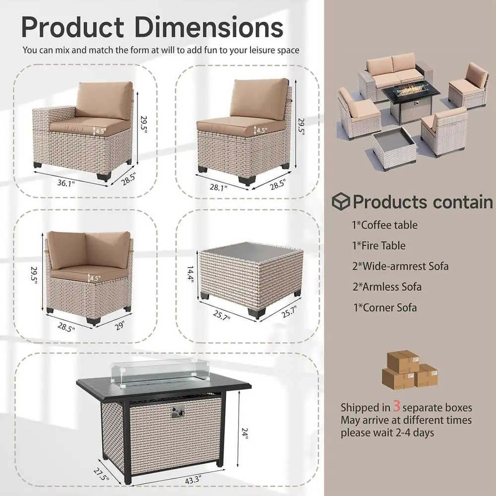 7-delige tuinmeubelset met vuu - Outdoor Furniture With Fire Pit Table recensie en prijs