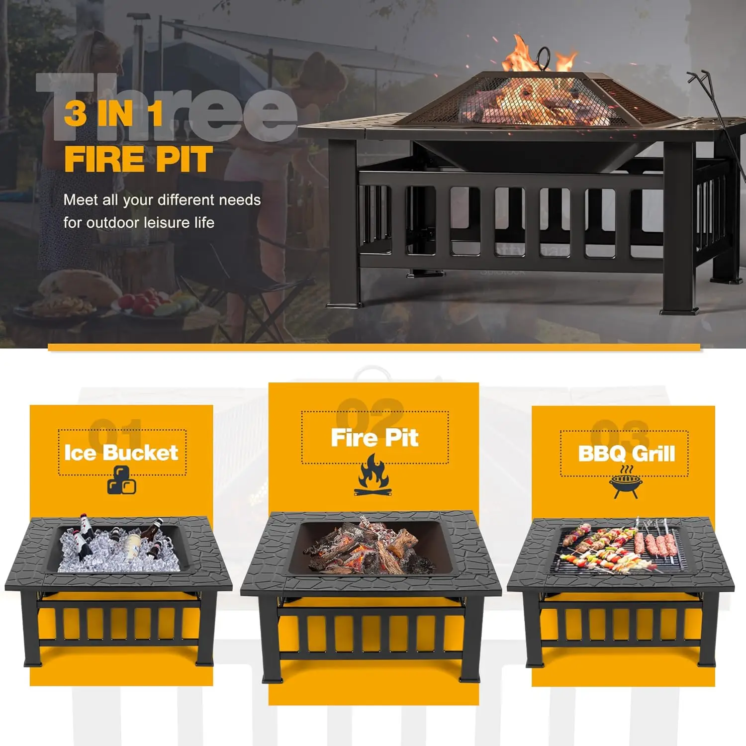 Buitenhaard, 32 inch vuurtafel - Outdoor Furniture With Fire Pit Table recensie en prijs
