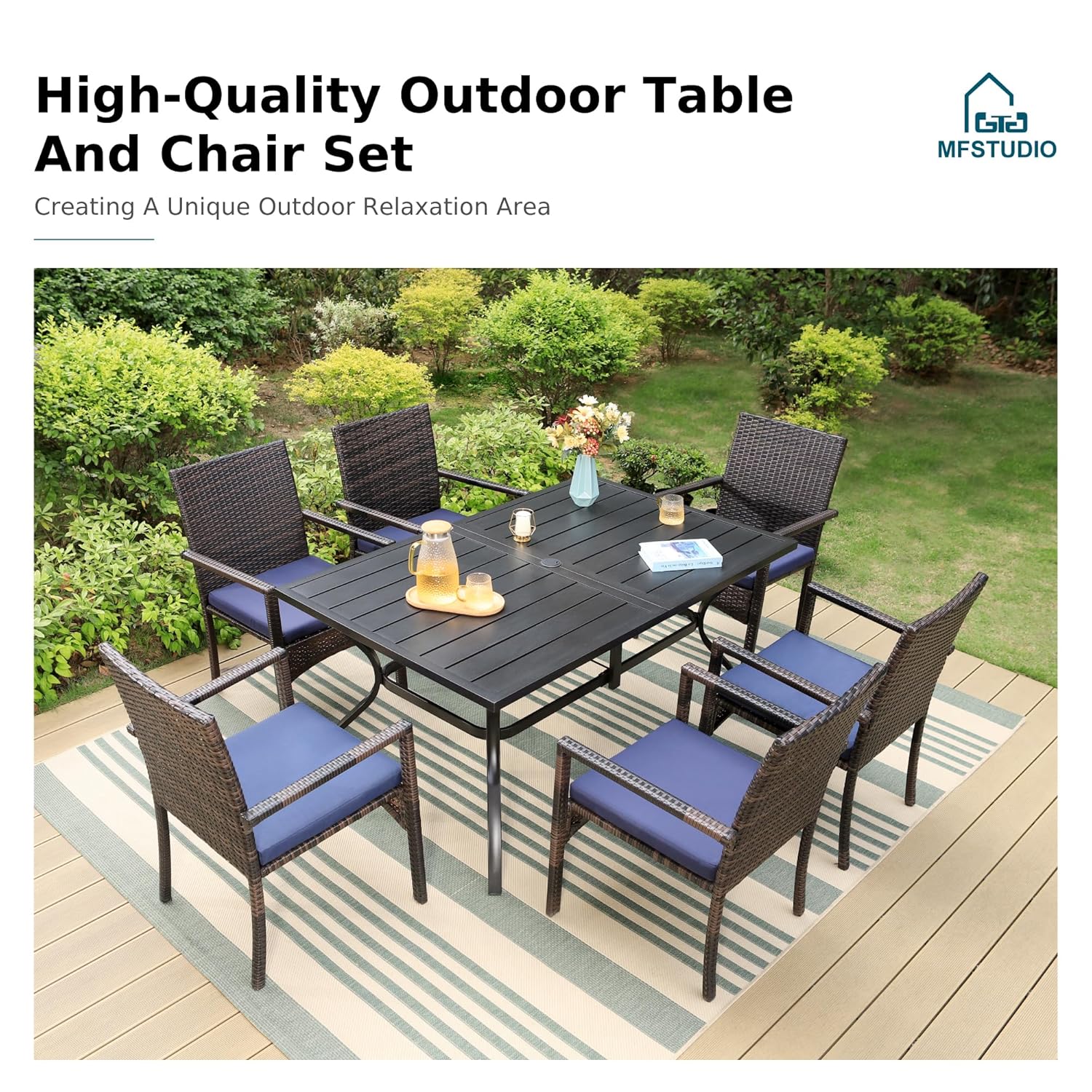 7-delige eetset voor buiten, 6 - Outdoor Furniture Dining Set recensie en prijs