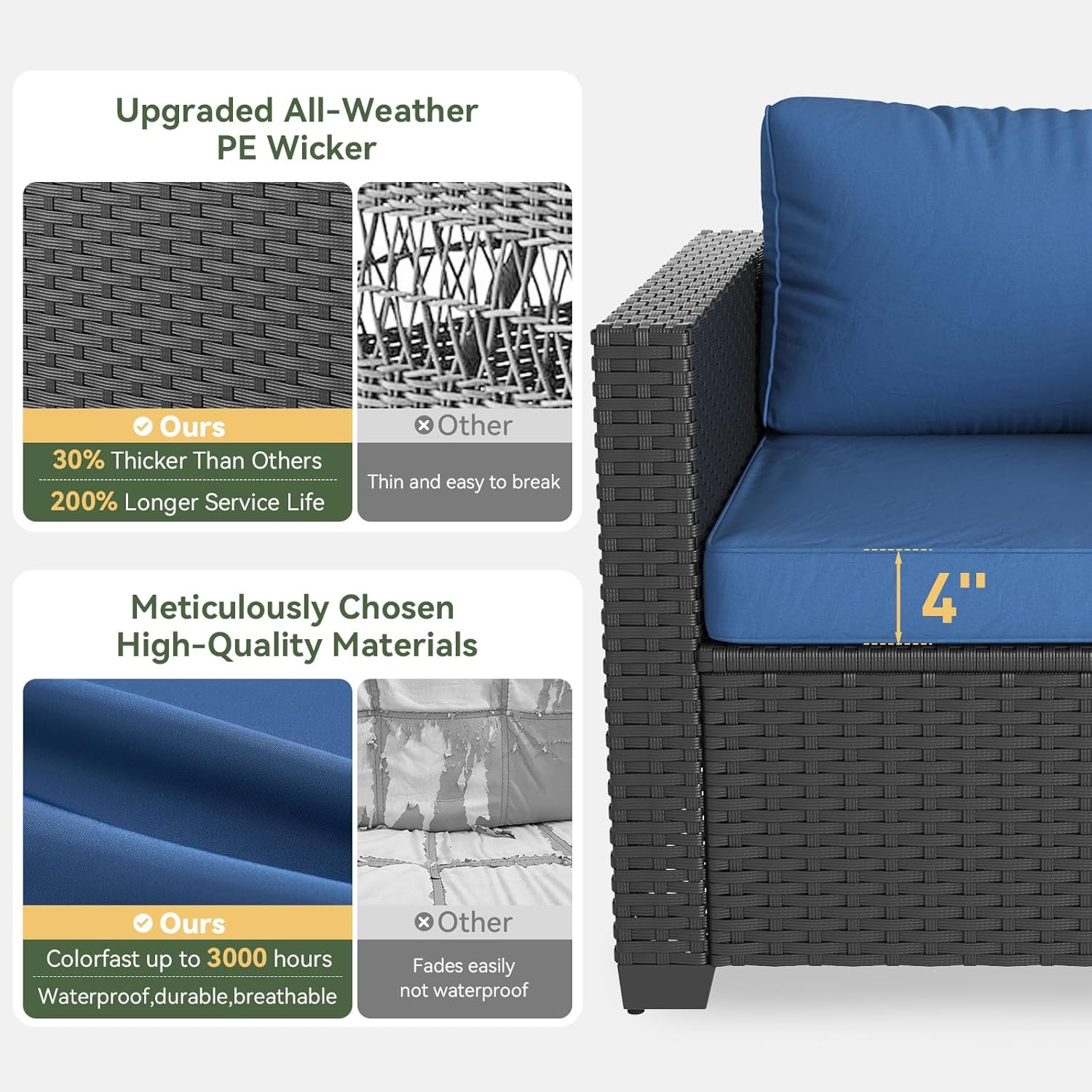Navyblauwe buitenbank met vuur - Outdoor Furniture With Fire Pit Table recensie en prijs