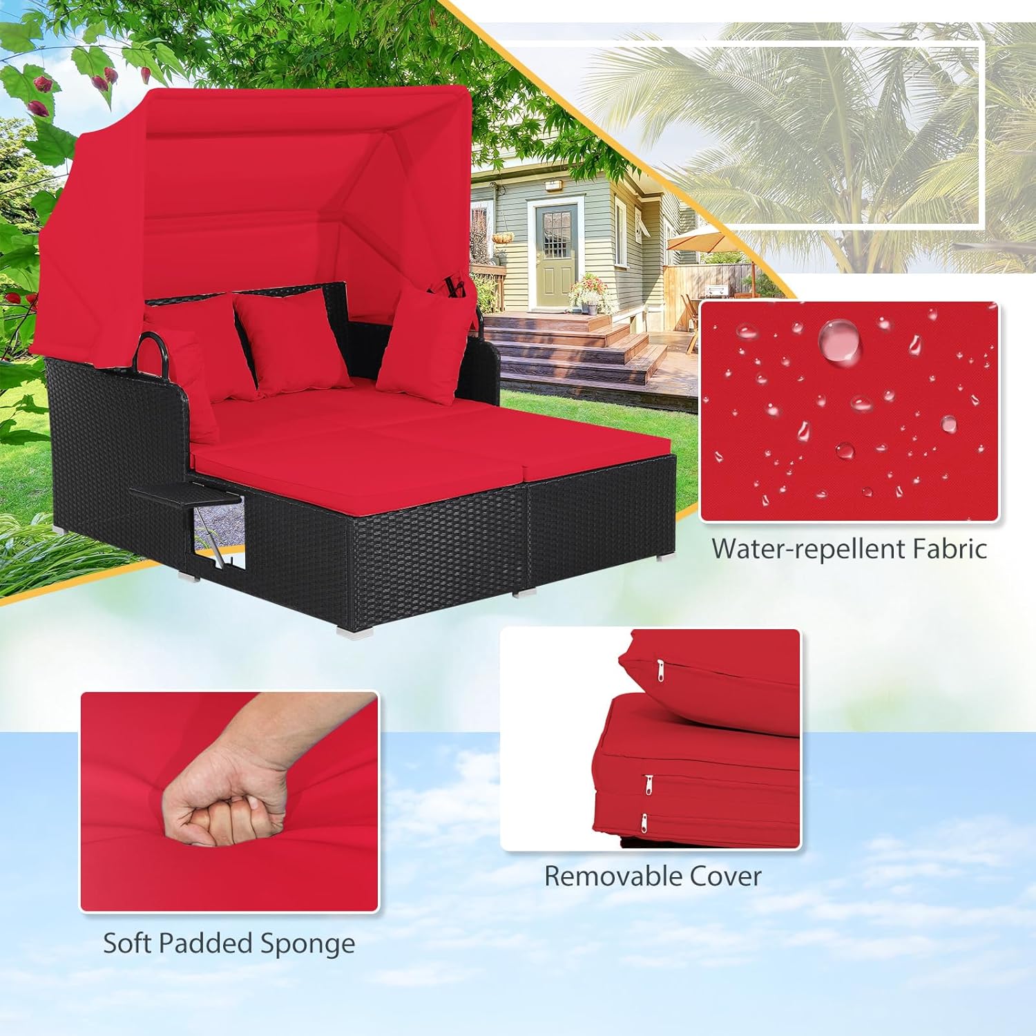 2-persoons rotan buiten dagbed - Outdoor Daybed Sofa recensie en prijs