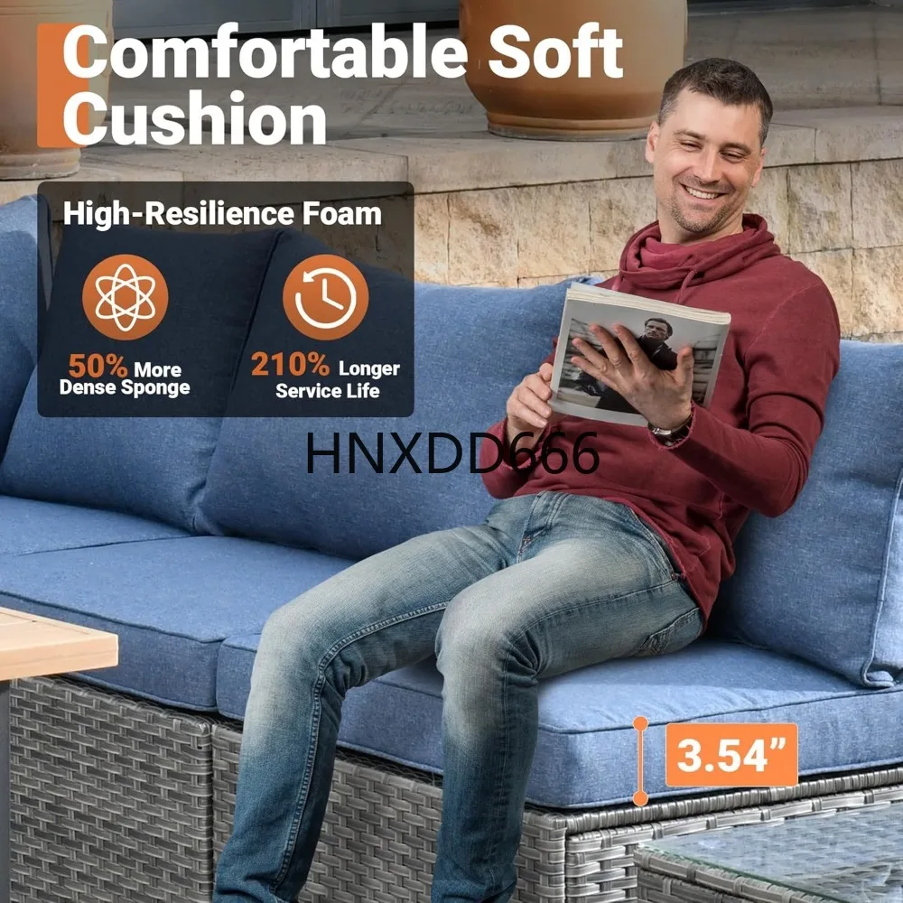 8-delige tuinmeubelset voor bu - Outdoor Furniture With Fire Pit Table recensie en prijs