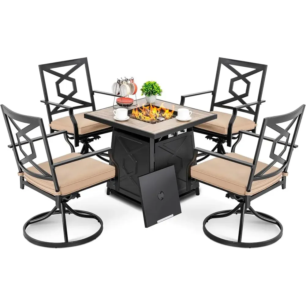 5-delige tuinmeubelset met vuu - Outdoor Furniture With Fire Pit Table recensie en prijs