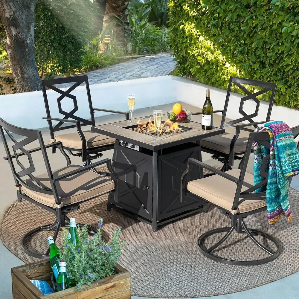 5-delige tuinmeubelset met vuu - Outdoor Furniture With Fire Pit Table recensie en prijs